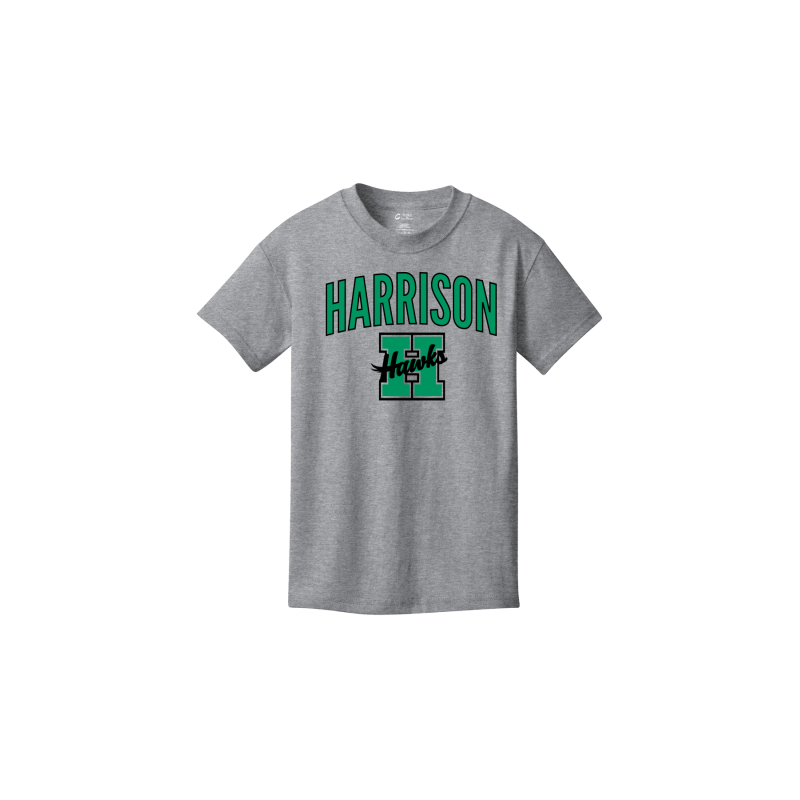 PC54Y Port & Company® Core Blend Tee; FULL FRONT LOGO HARRISON H