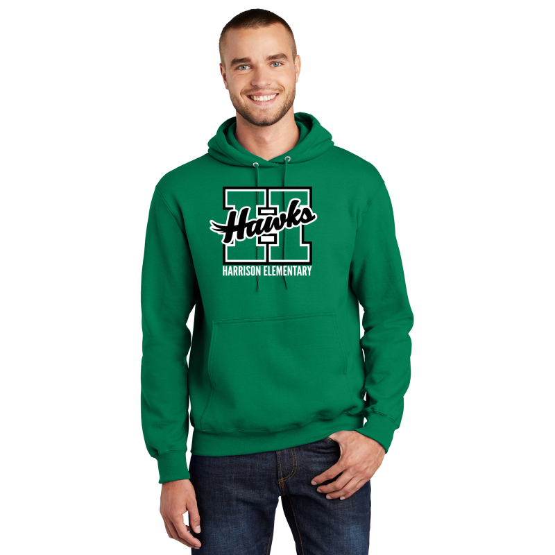 PC90H Port & Co™ Essential Fleece Pullover Hooded Sweatshirt; HAWKS H