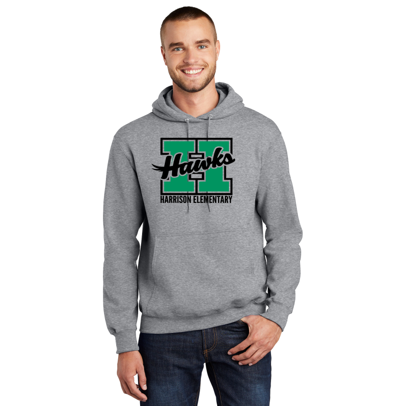 PC90H Port & Co™ Essential Fleece Pullover Hooded Sweatshirt; HAWKS H