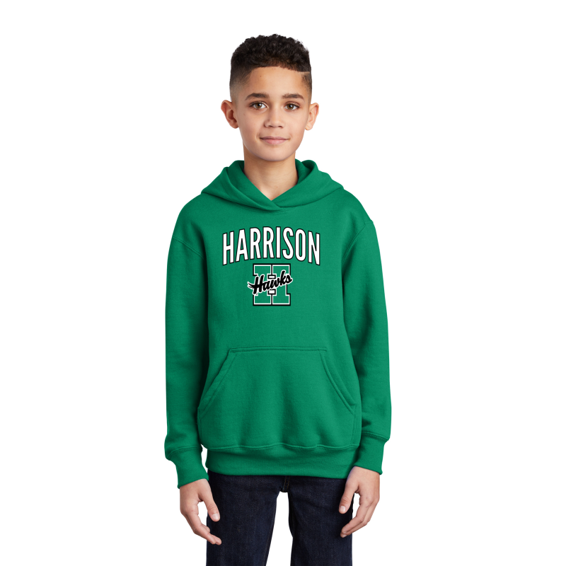 PC90YH Port & Co™ Youth Core Fleece Pullover Hooded Sweatshirt, HARRISON H