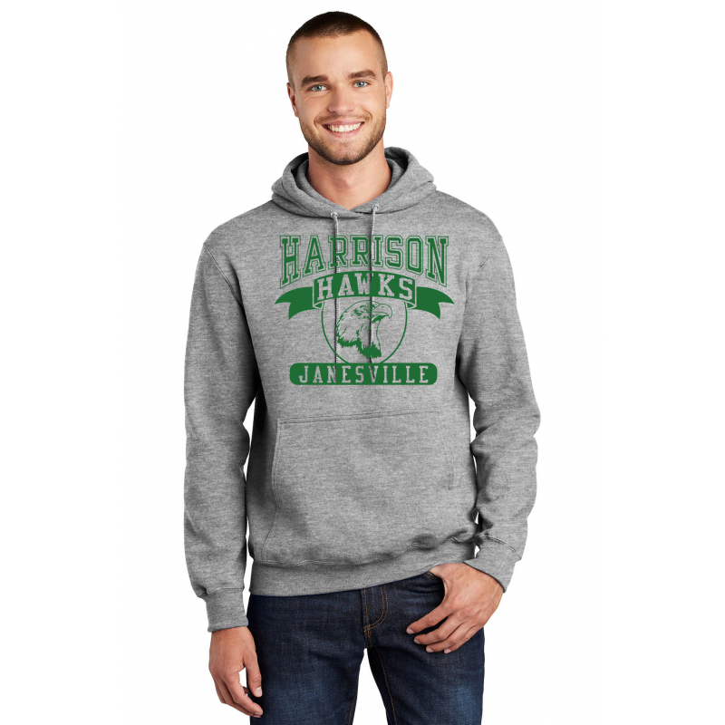 Harrison Hawks Adult Full Front Unisex Heavy Blend™ Hooded Sweatshirt