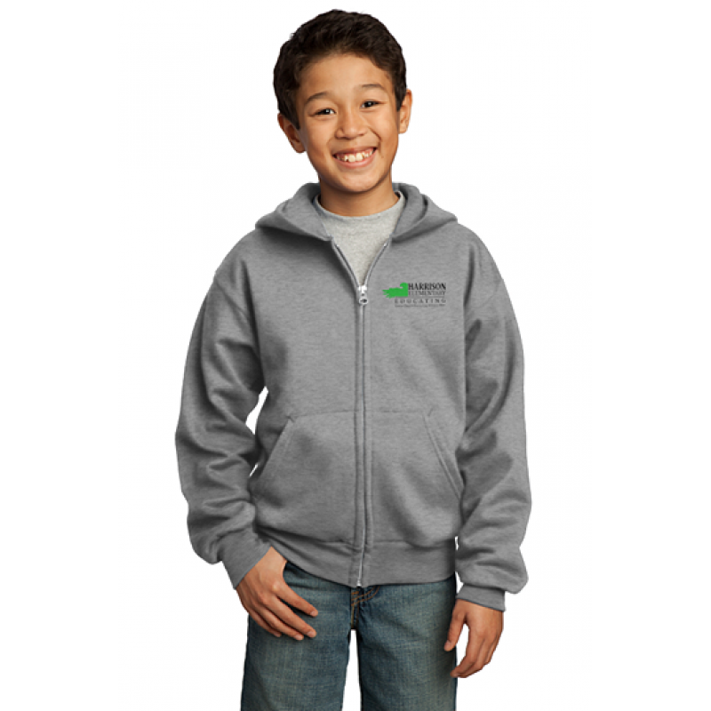 Harrison Hawks Youth Core Fleece Full Zip Hooded Sweatshirt