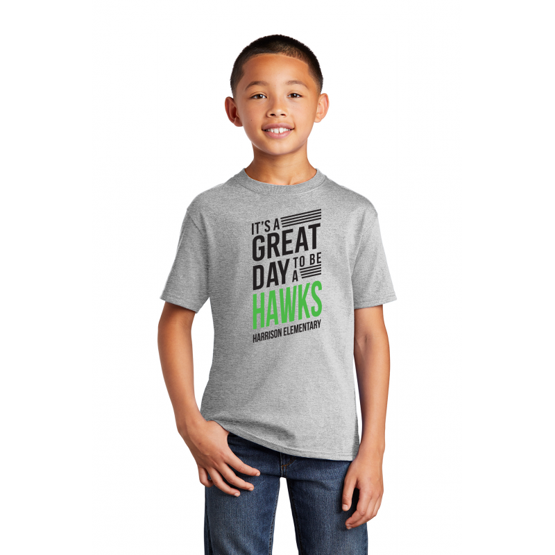 Harrison Great Day to be a Hawk Full Front Youth Core Cotton Tee